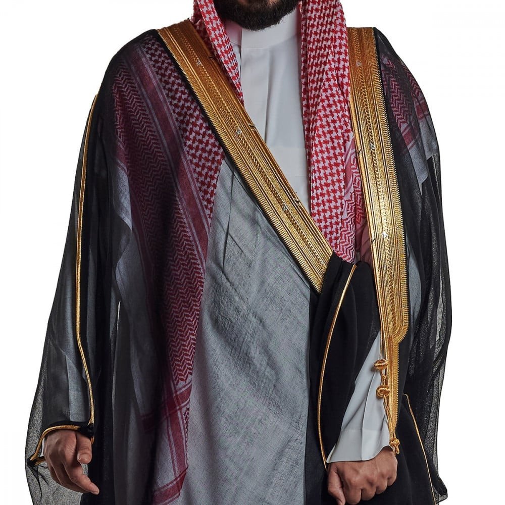 بشت ملكي نجفي ياباني زري حر-اسود