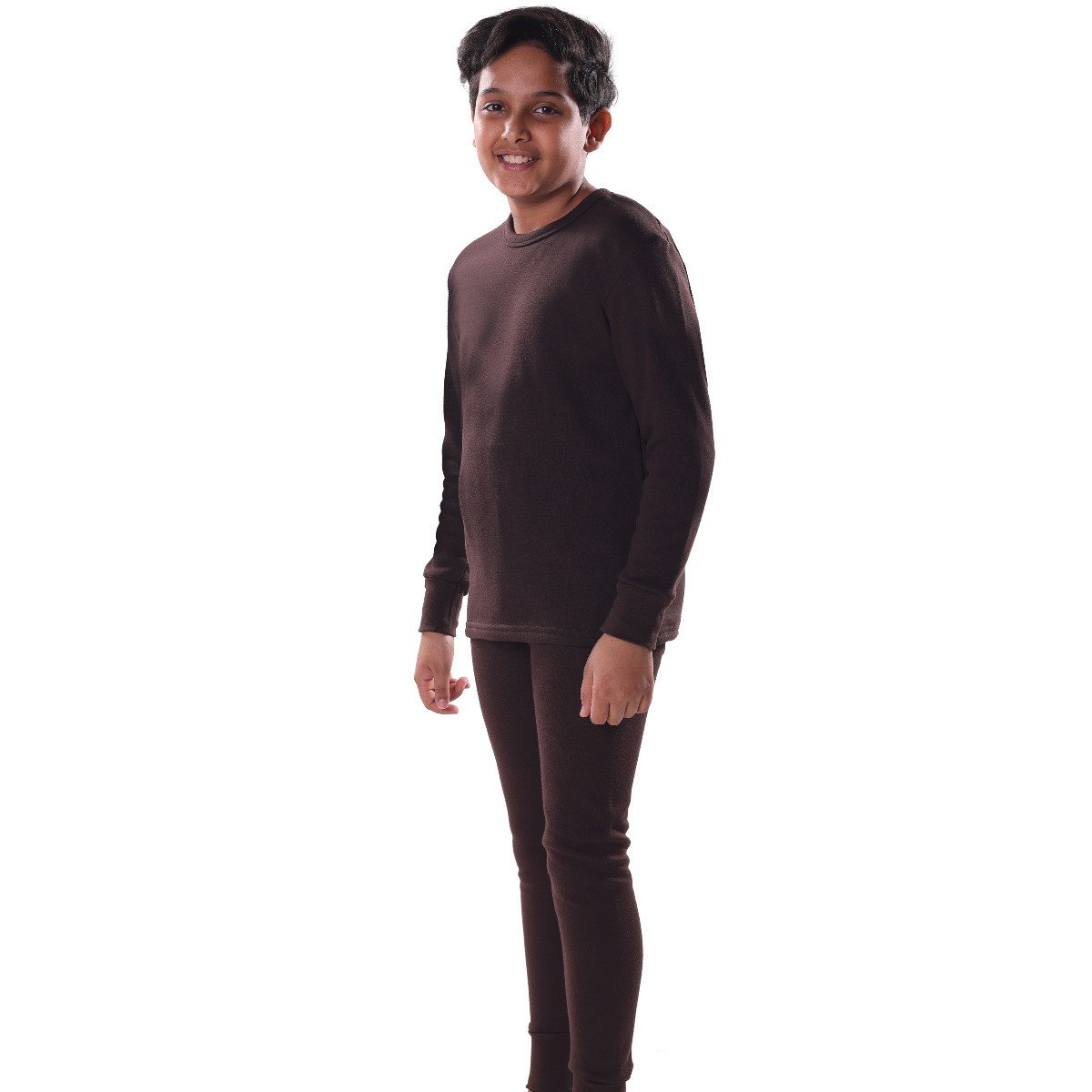 بجامة دروش فرو ولادي وشبابي كم طويل بني غامق