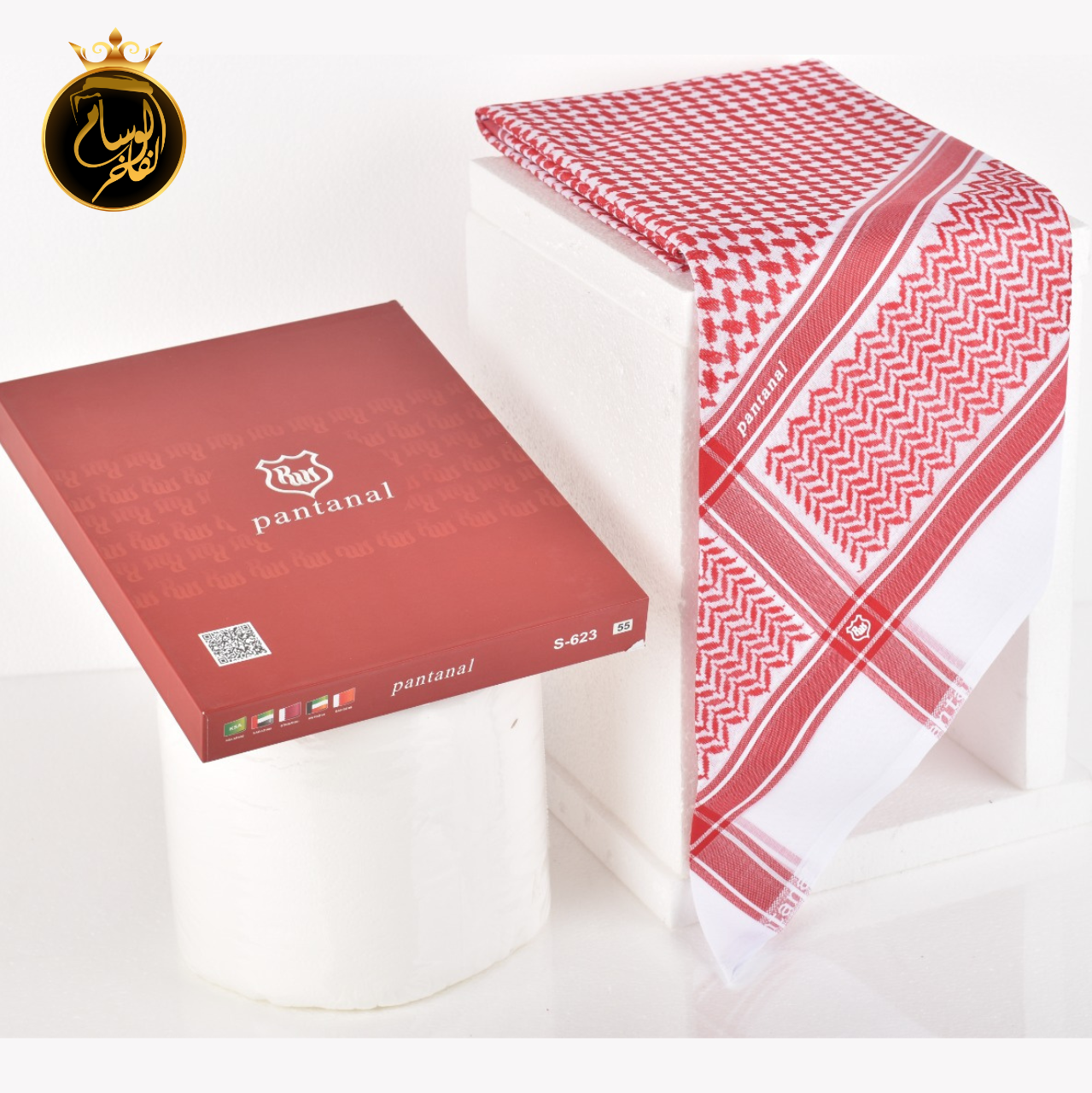 شماغ بانتنال احمر بصمة 623