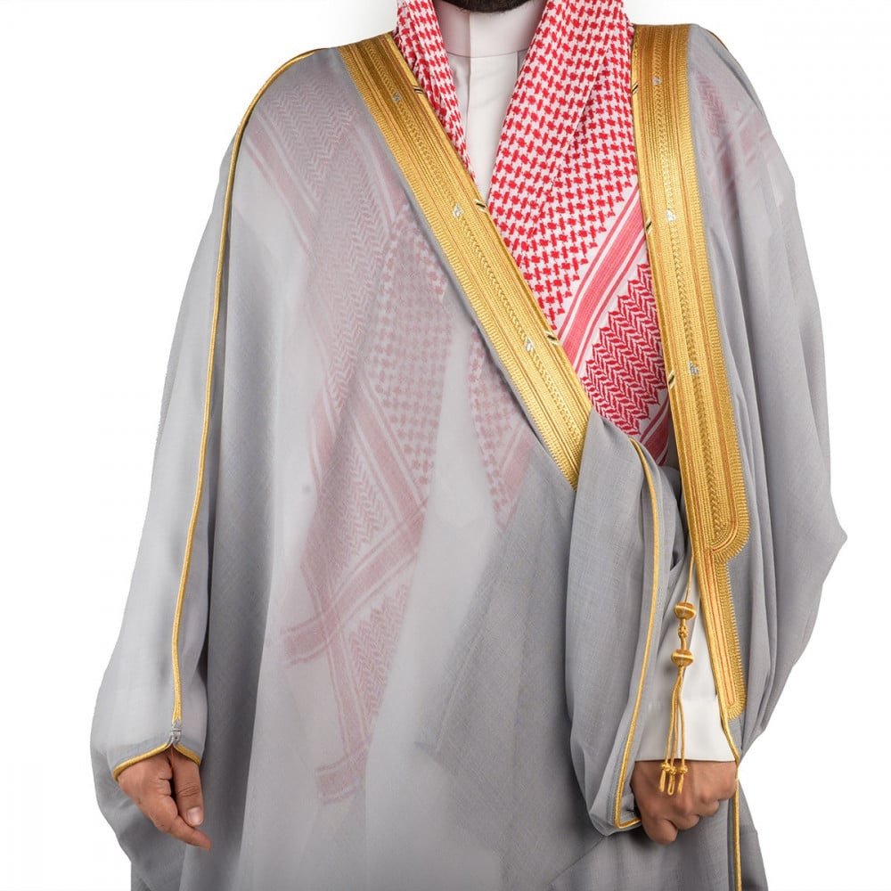 بشت ملكي غاط مصوف زري حر-سماوي