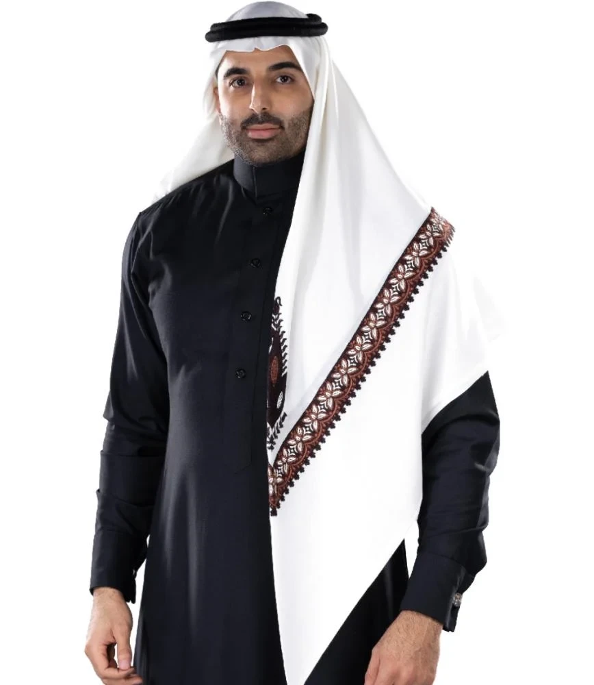 غترة بروجية شتوي بيج مطرز 3 -2025