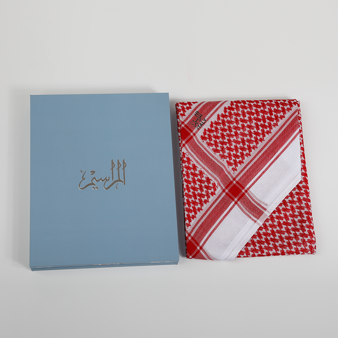 شماغ المراسيم أحمر ختم اسود R2