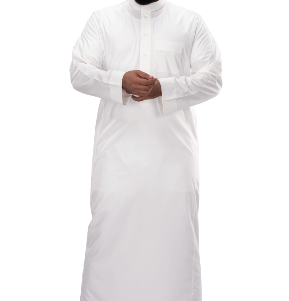 ثوب دروش رجالي قبة كيرف كريمي سادة