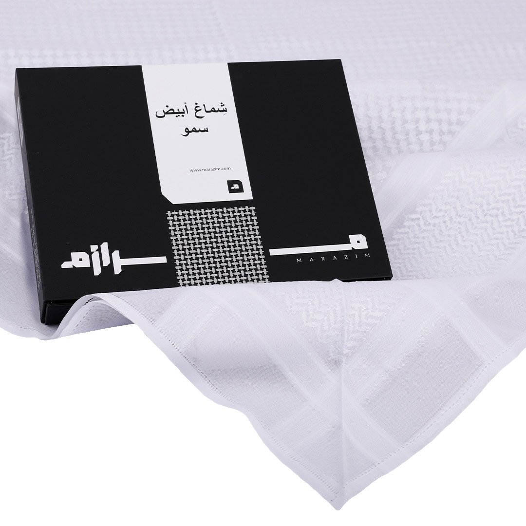 شماغ مرازم سمو أبيض إنحليزي
