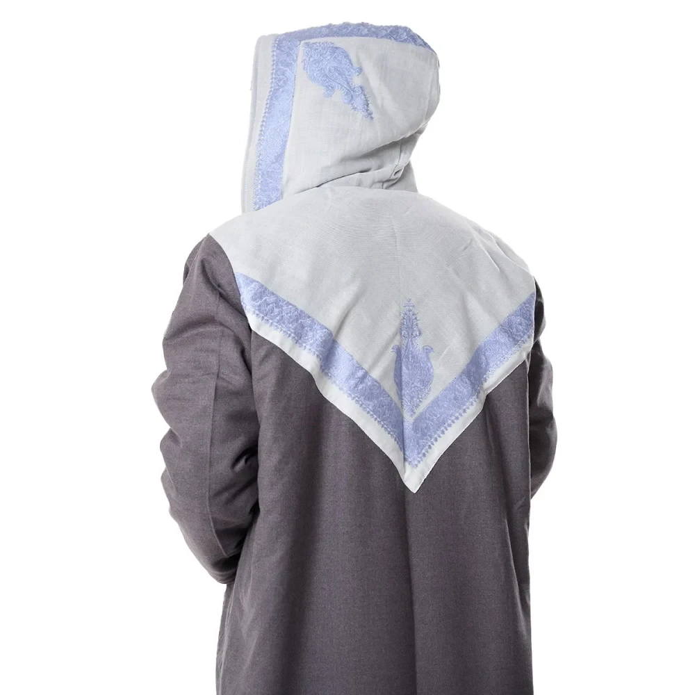 فروة شال كشميري جوخ لون رصاصي