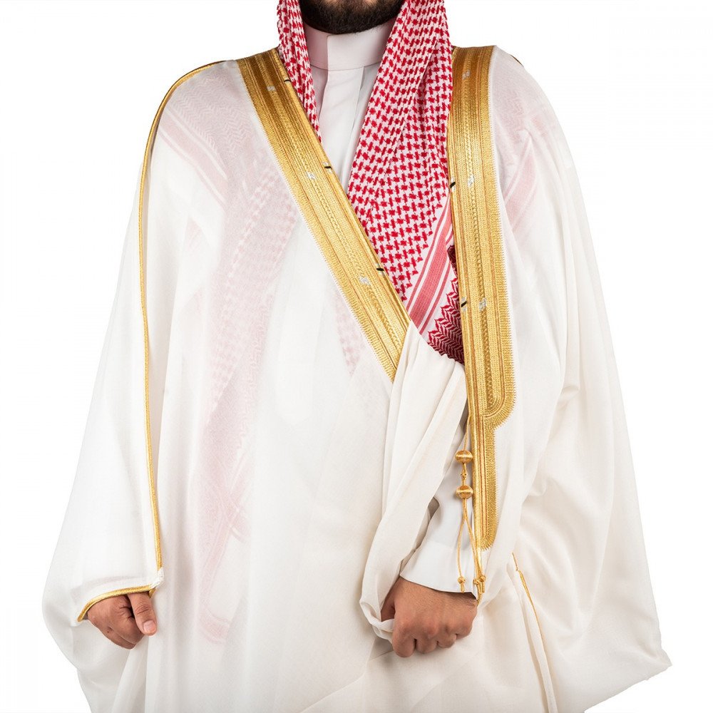 بشت ملكي غاط رهيف زري-ابيض