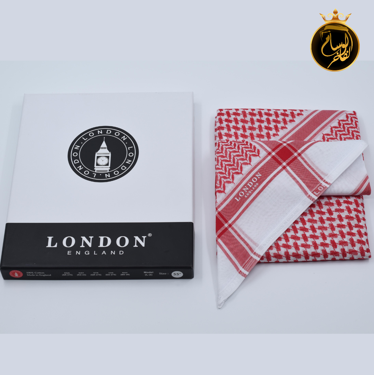 شماغ لندن أحمر كلاسيك L2