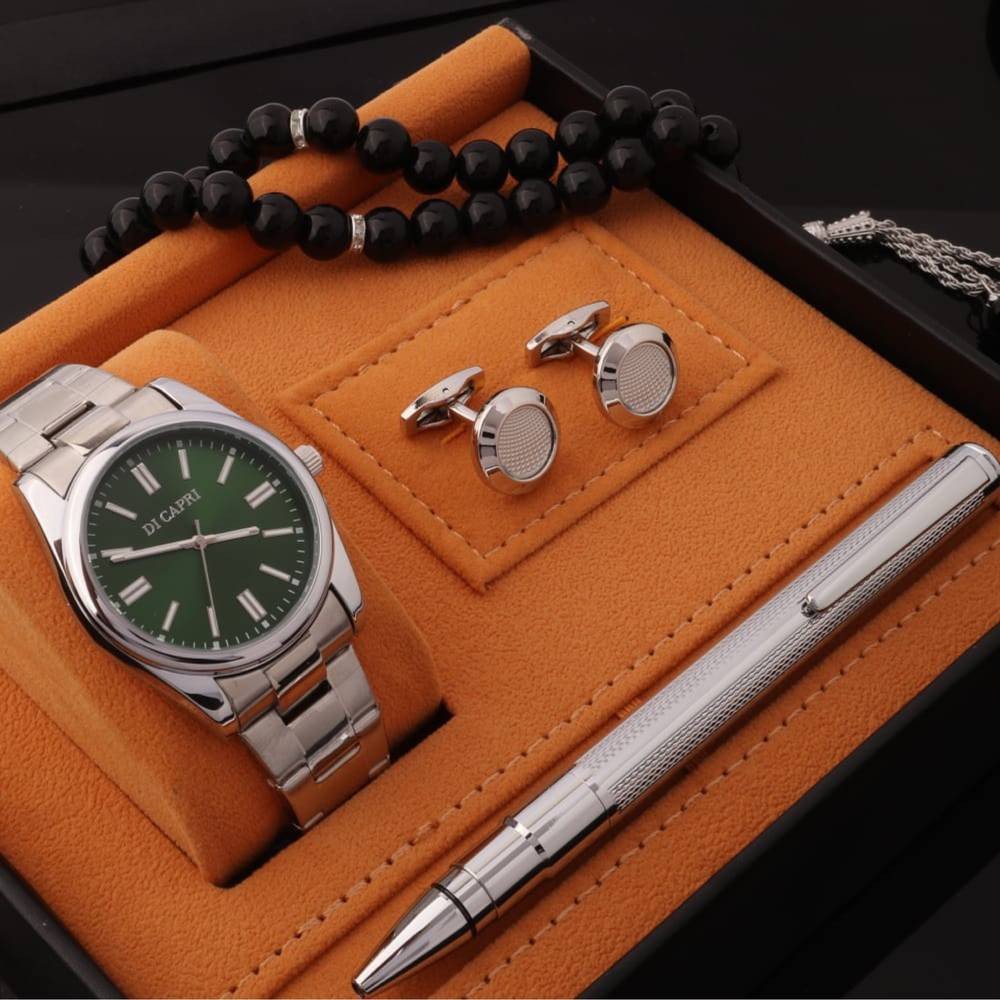 طقم- قلم وكبك وساعة