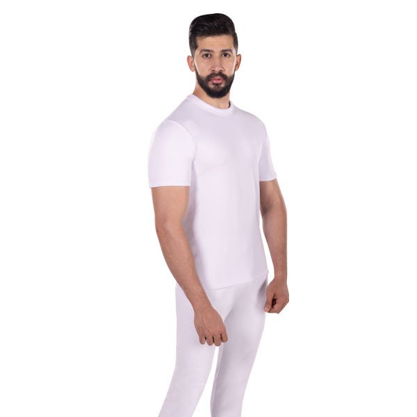 فانلة دروش قطن رجالي نصف كم ابيض شتوي